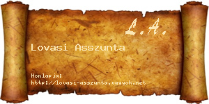 Lovasi Asszunta névjegykártya